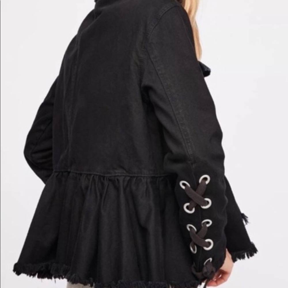 Free People Willow Peplum Denim Jacket